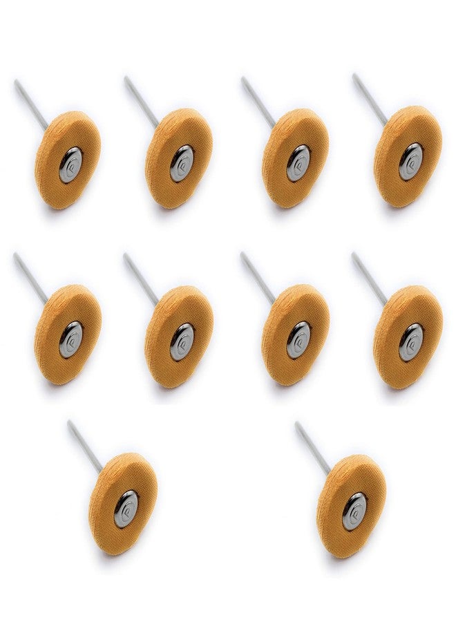 Aone Mounted Muslin Cloth Buff Yellow 10pcs for Polishing/Buffing/Cleaning for Dremel Rotary Tool, Micro Hand Motor, Polishing Motor for Jewellery Making, Watchmaking, Model Making & Hobby Craft DIY - Image 1